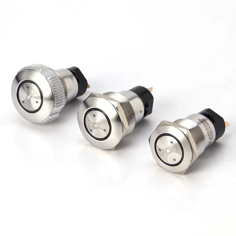 19mm 22mm Stainless Steel Buzzer Alarm Switch IP65 Waterproof 85dB, with Or Without LED Light Industrial Audible Indicator
