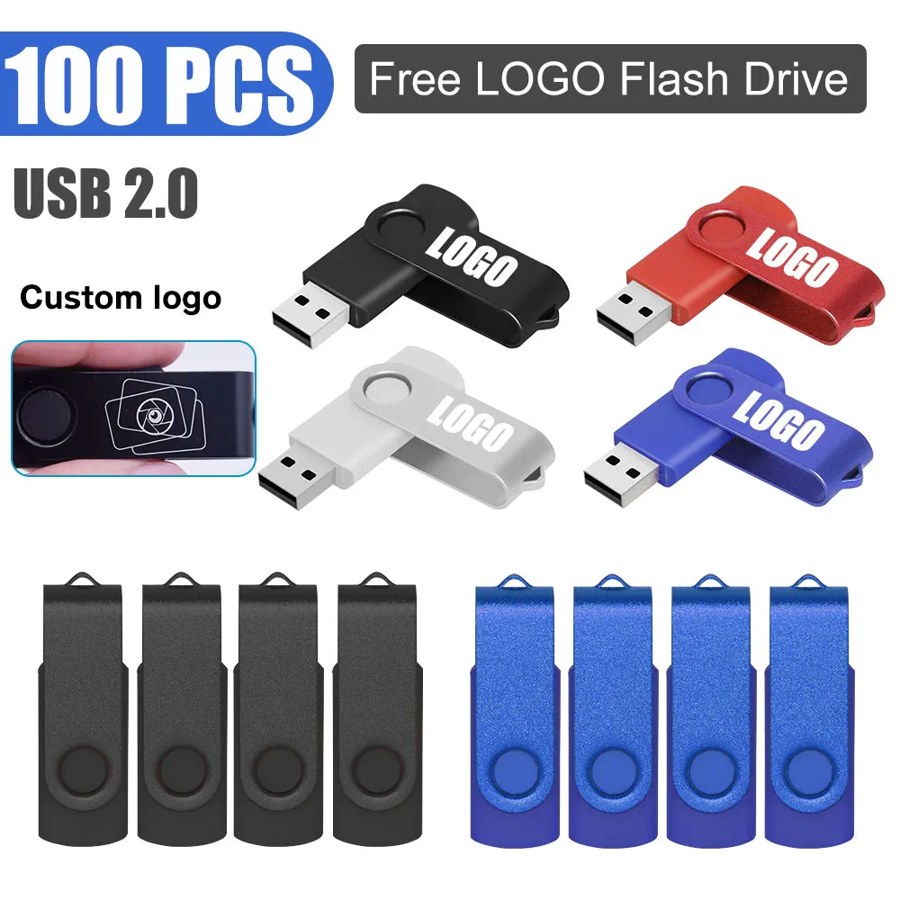 

100PCS/lot Free Logo 2.0 USB Flash Drive 2GB 4GB 8GB 16GB Memory Stick Pendrive 32GB 64GB 1GB USB Stick Flash Disk