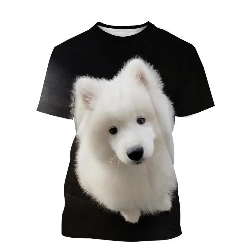 

Новые футболки с 3D принтом Samoyed Pet Dog для мужчин и женщин, повседневная модная уличная одежда, футболка большого размера с короткими рукавами, детские футболки, топы, одежда