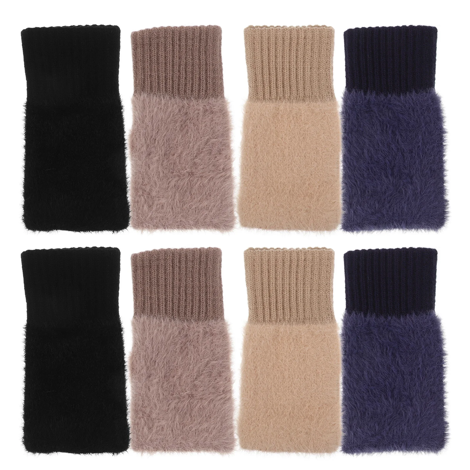 

4Pairs Winter Warm Fingerless Gloves Soft Knitted Arm Warmers Touchscreen Thumb Hole for Women Girls Writing Gloves