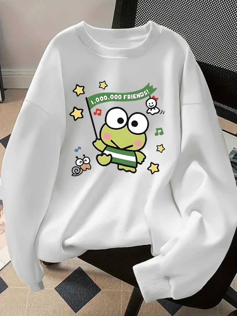 

Толстовка с графическим принтом, повседневная толстовка с круглым вырезом на зиму и осень, женская одежда