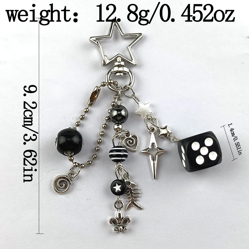 Gothic Dice Keychain for Edgy Fashion Lovers