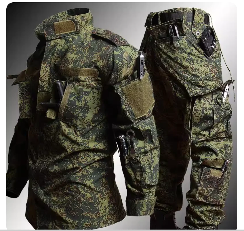 Summer Russian style thin camouflage suit set instructor military training uniform