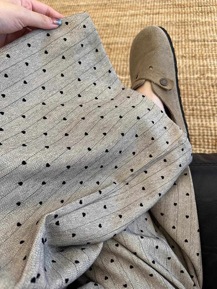 بنطلون واسع الساق بنمط النقاط على الطراز الأمريكي القديم، خصر مرتفع للرجال والنساء، مناسب للربيع والخريف، فضفاض ومريح، مخطط ب...