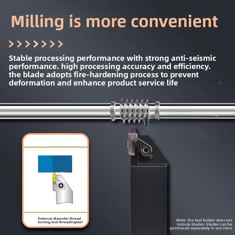 

Vertical Internal & External Threading Tool Holder, SER2020K16-V, SER2525M22 M16-V, SVNR Worm Thread Tool Holder