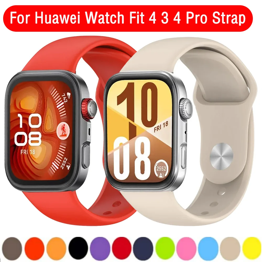 Correa deportiva de silicona para Huawei Watch Fit 4 3, pulsera transpirable para Huawei Watch Fit 4 Pro, accesorios