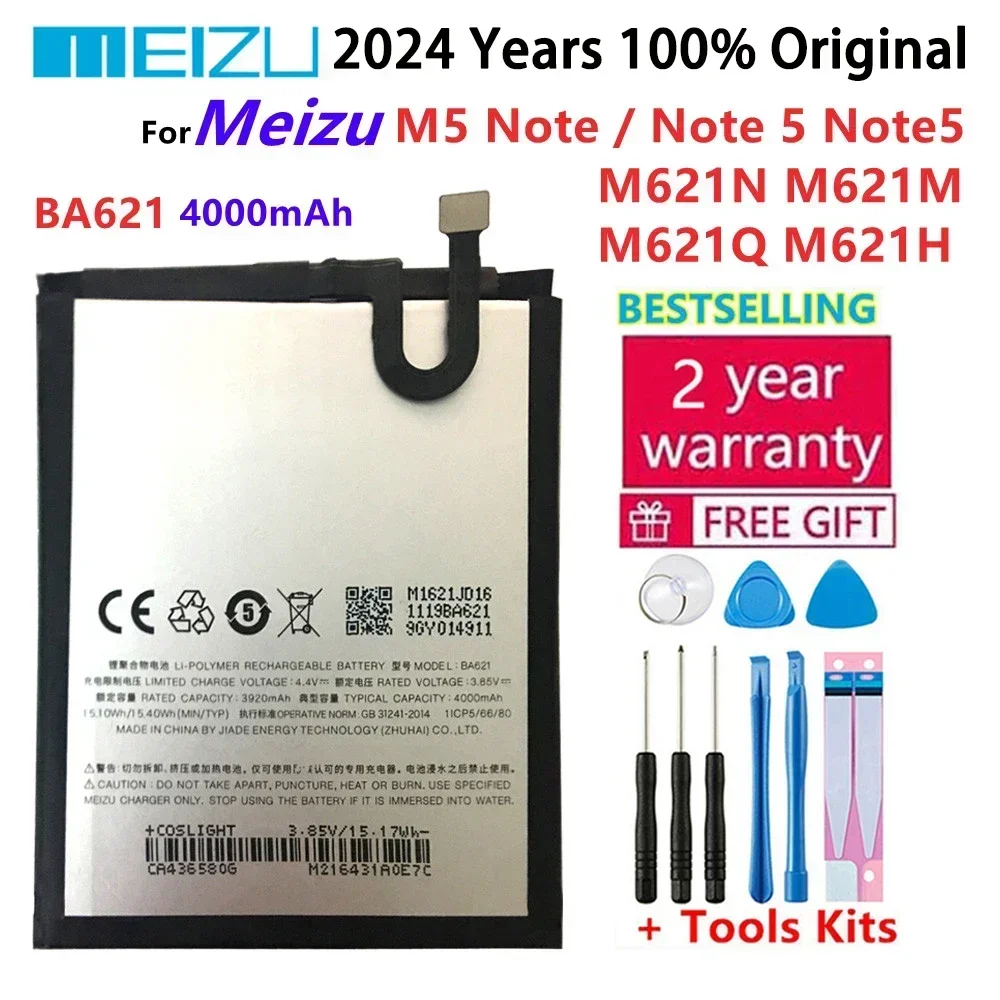 

100% Original 4000mAh BA621 Battery For Meizu M5 Note / Note 5 Note5 M621N M621M M621Q M621H Mobile Phone Batteries Bateria