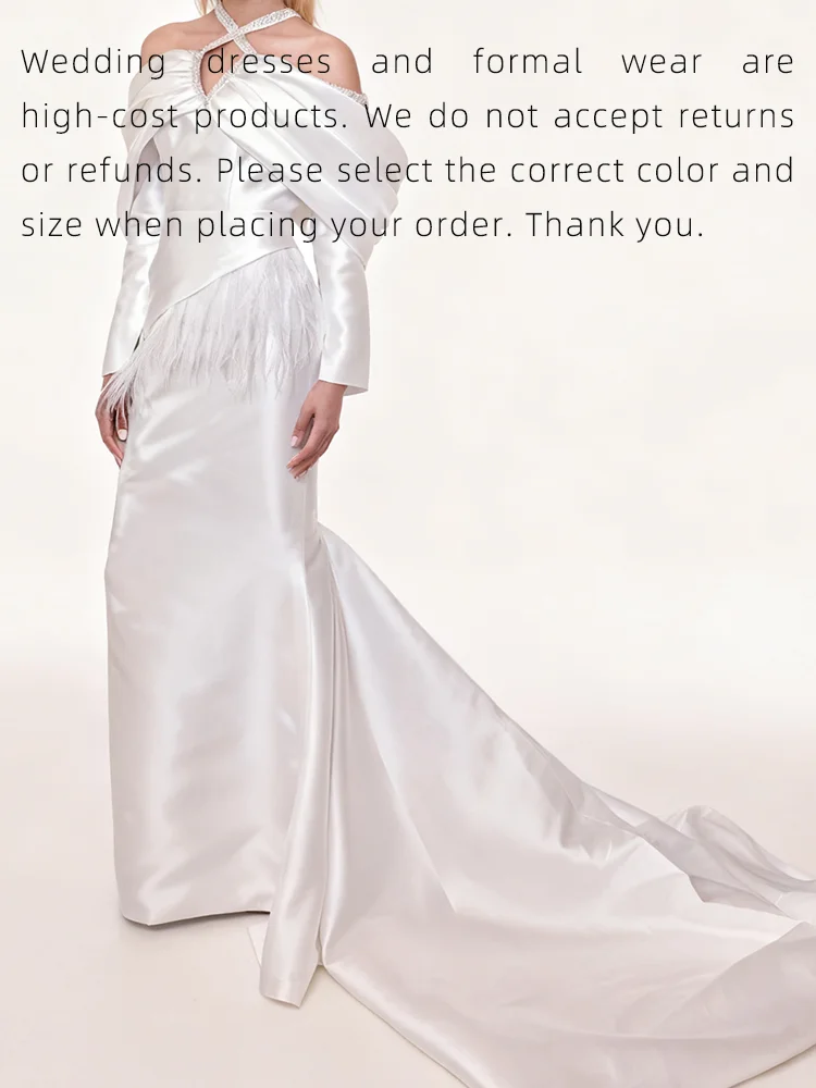Classic Off Shoulder Beading Ruffles Full Sleeve Straight Bride Wedding Dresses Bridal Gowns Customized