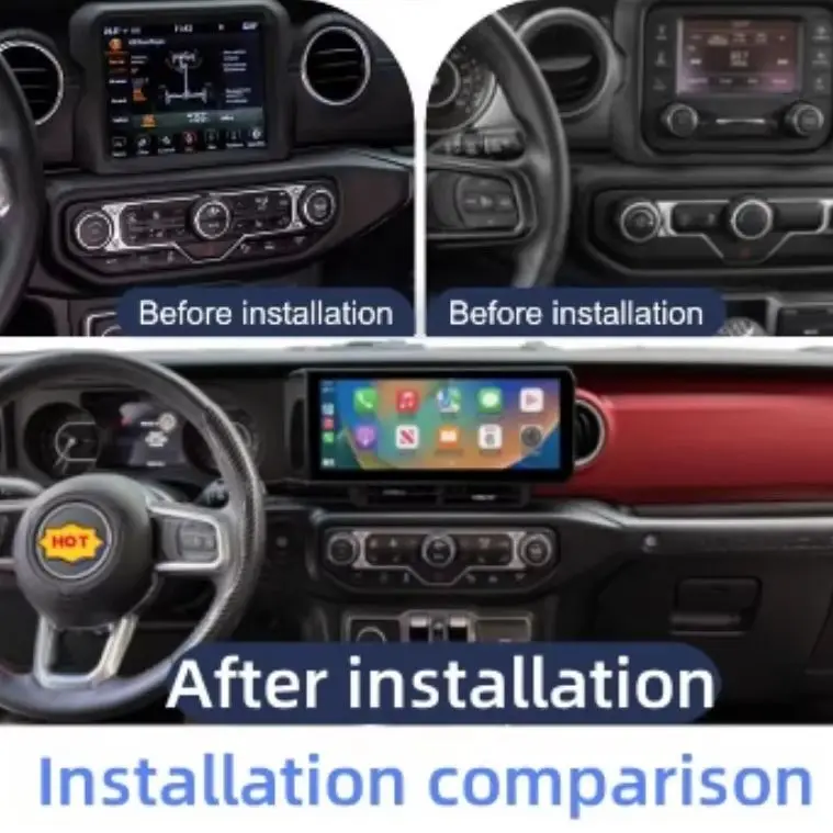 Android14 GZ TOP New Upgrade Dual Screen Multimedia Radio LCD Dashboard Digital Cluster Carplay For Jeep Gladiator JT Mojave