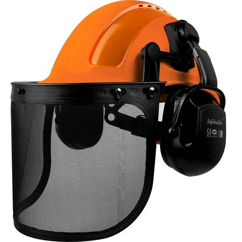 Imagen 1 del producto ANSI Casco de seguridad forestal Casco de arborista de motosierra 3 en 1 con protector facial y orejeras Protección auditiva Gorros duros forestales