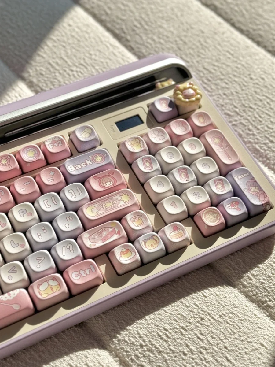 Imagem -04 - Cardcaptor Sakura Teclado Mecânico Keycaps Perfil Moa Cherry Tema Bonito dos Desenhos Animados Pbt Keycaps para pc Gamer 142 Teclas