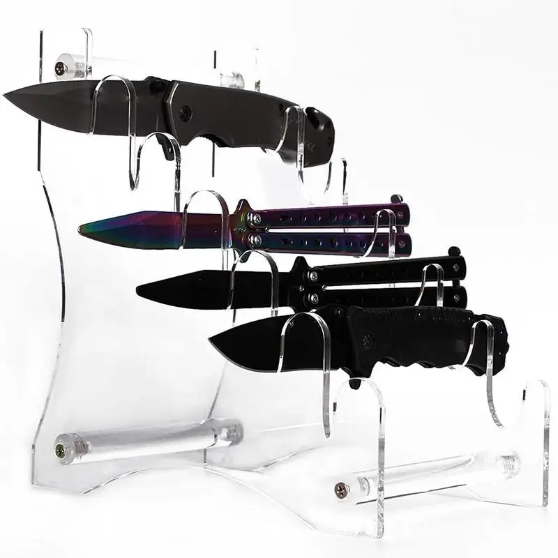 Modern Acrylic 6 Slot Knife Display Stand