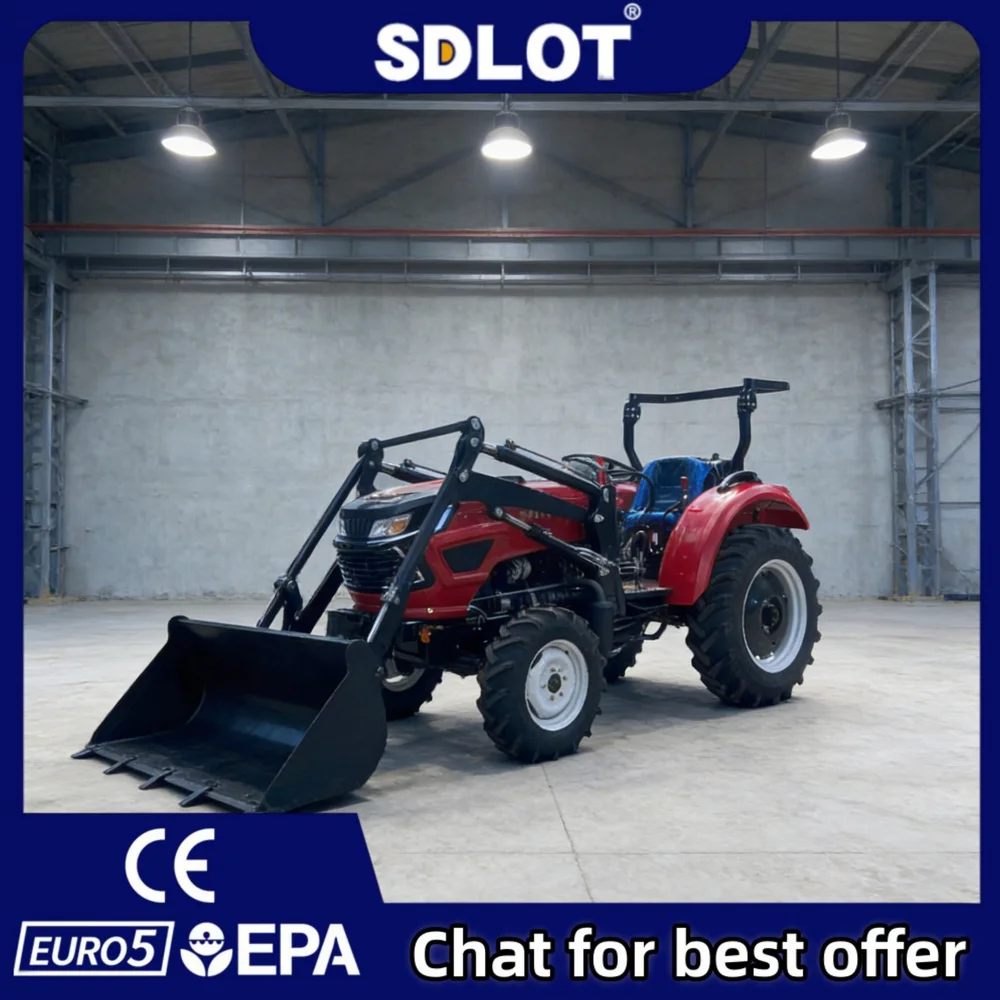 Customized 50HP Compact Tractor 4WD with Front Loader Bucket Diesel Euro 5 EPA CE for Farming