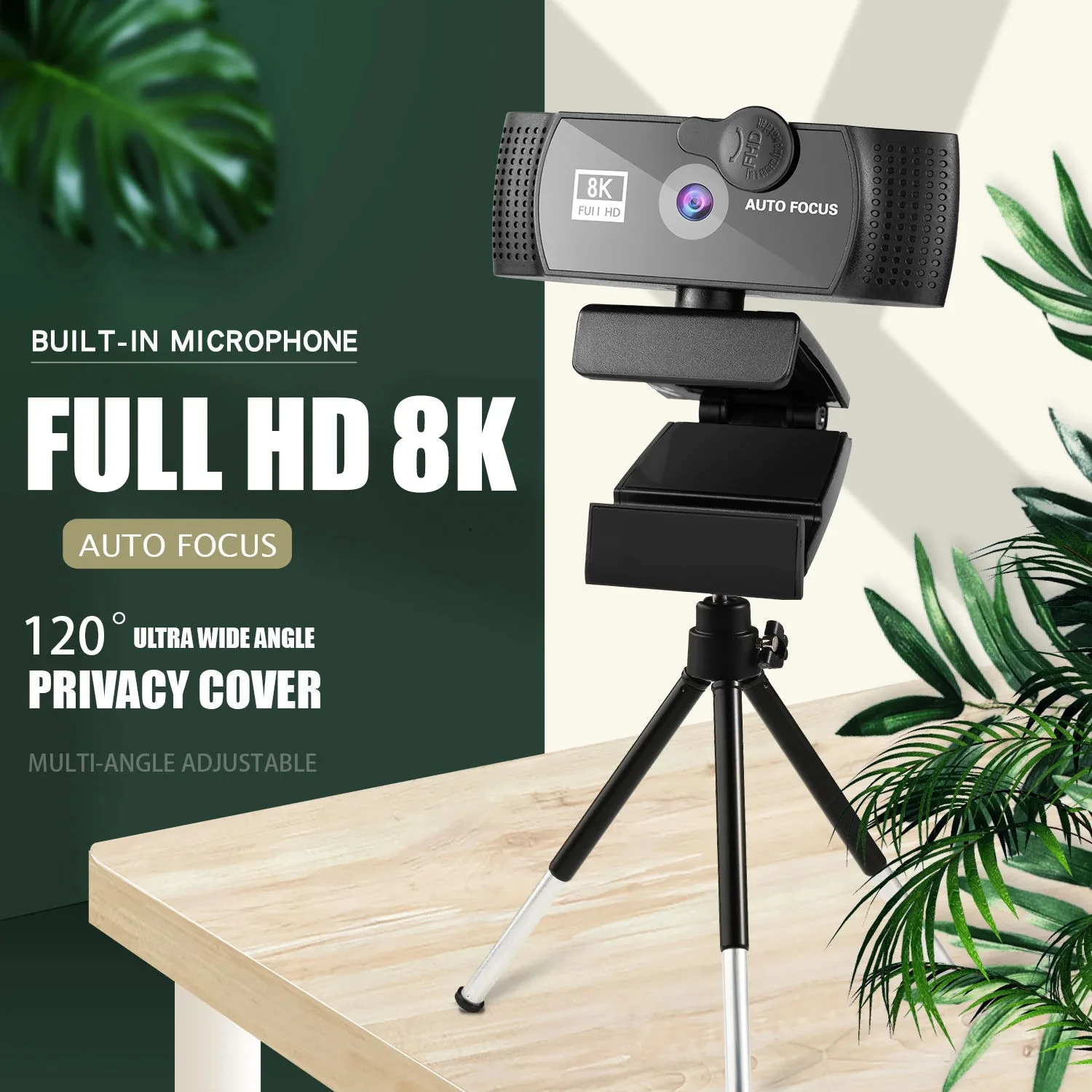 YYHC-Webcam 8K 4K 2K 1K Full HD  Auto Focus With Microphone USB Plug Web Cam For PC Computer Laptop Video Mini Camera