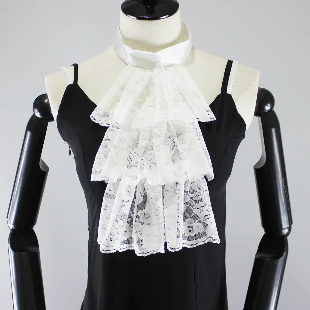 

Women Vintage White Black Lace Fake Collar For Photograph Girls Performance Detachable Collar TB200