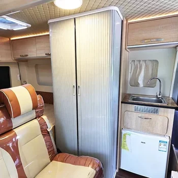 PVC ABS 셔터 슬랫 RV 변기 문짝 문짝 키트, 캐러밴 욕실용 대형 슬라이딩 샤워 캠퍼밴