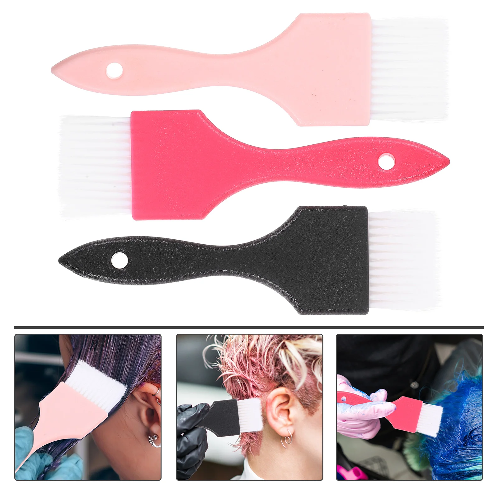 

3pcs Frosted Anti-slip Brushes Hair Dye Tools Modify Nylon Teeth Salon Supplies Treatment Brushes High Quality Durable Comfort