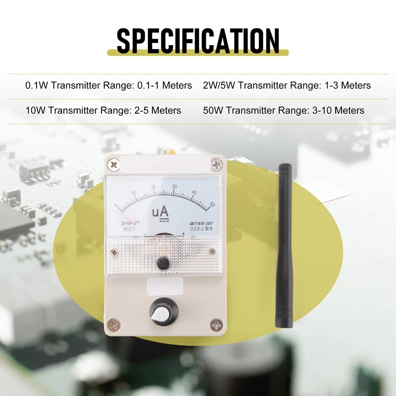 RF Signal Level Meter 100K‑1000Mhz Field Strength Indicator Signal Strength Meter For Radio Antenna Radiation