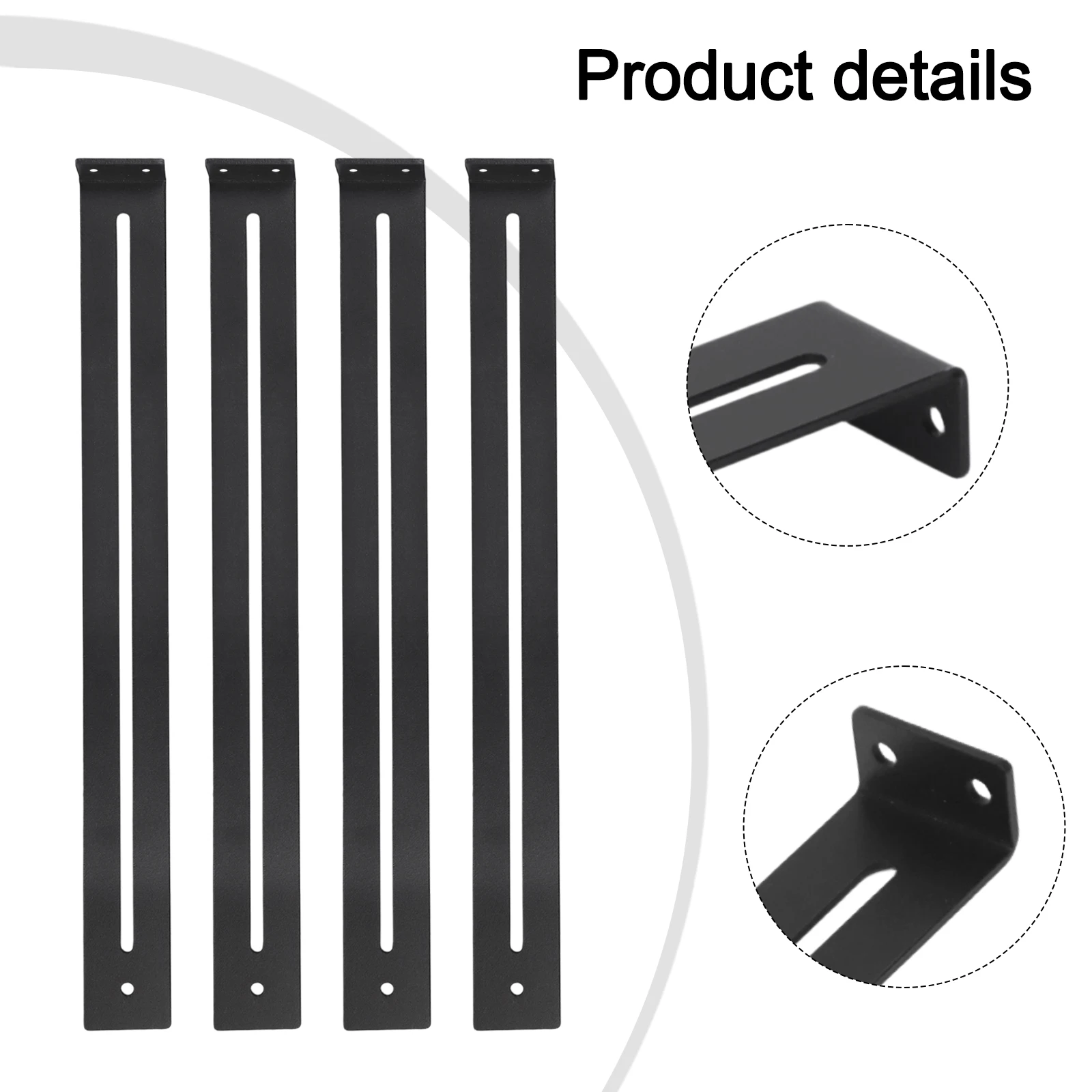 Black Cabinet Bracket Construction Stability Kit Versatile Compatibility 13-24 Inches Complete Installation Set