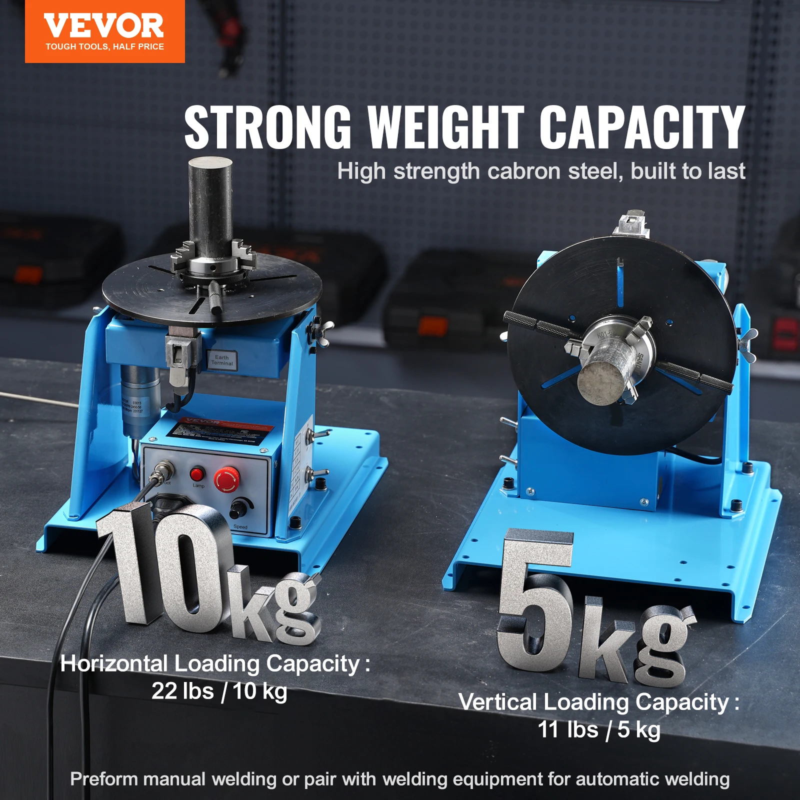 VEVOR Rotary Welding Positioner 10KG Turntable Table Portable Welder Positioning Machine for Cutting Grinding Assembly Testing