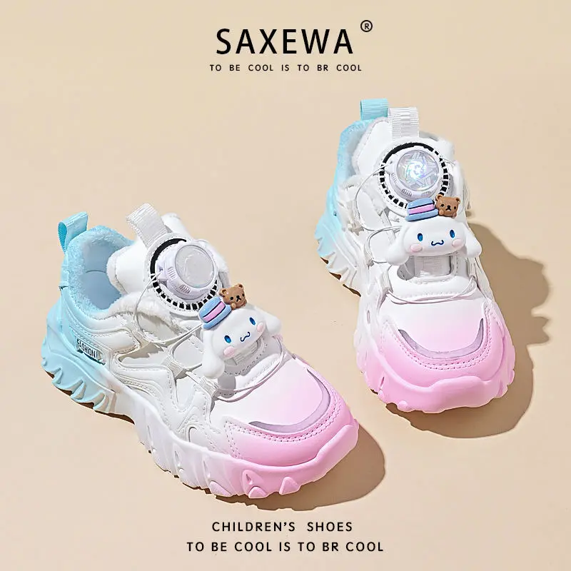 

Cinnamoroll Girls Shoes Sanrioed Kawaii Anime Doll Sneakers Winter Sweet Cute Babys Sports Shoes Plus Cotton Shoes Gift for Kids