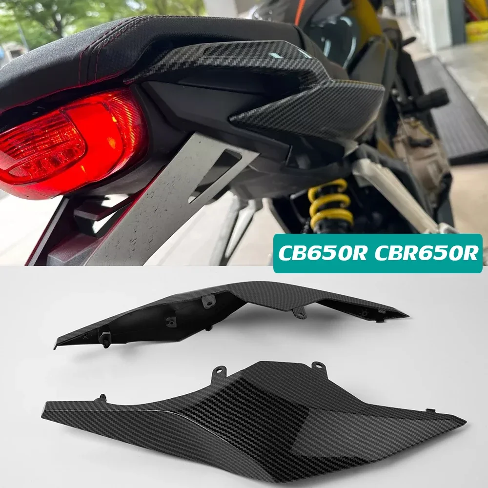 Motorcycle Parts Rear Tail Side Seat Panel Trim Fairing Cowl Cover for Honda CB650R CBR650R CB CBR 650R 2021 2022 Carbon Fiber