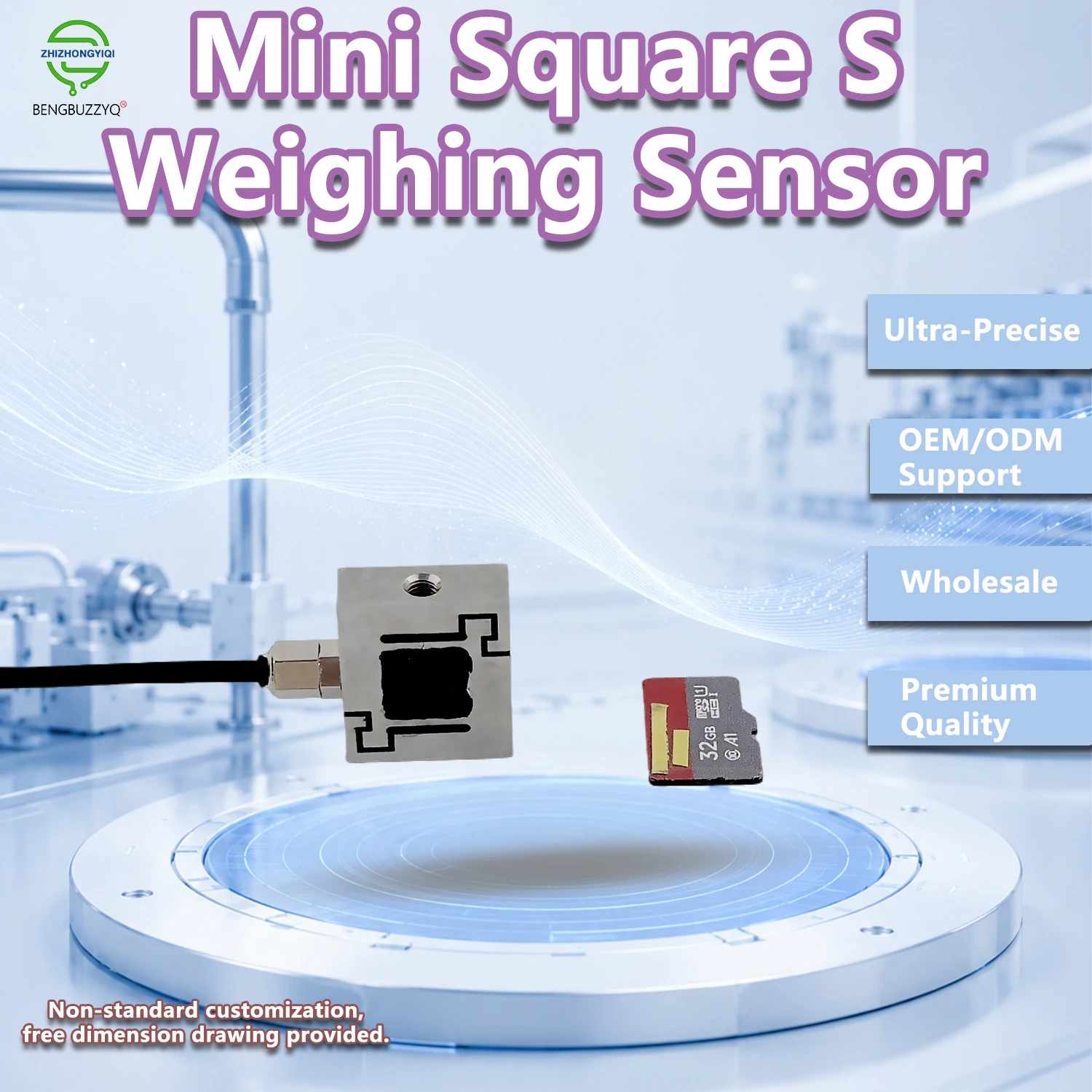 BENGBUZZYQ ZZMNS19 Micro S Beam Load Cell 5-50kg High Accuracy ±0.1%FS Force Sensor for Tension/Compression Measurement