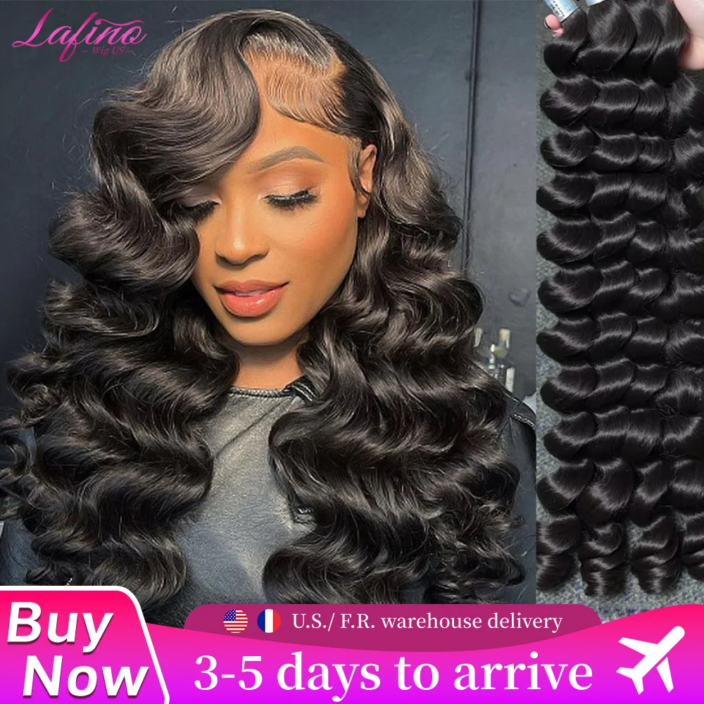 

Brazilian Deep Wave Hair Weave Bundles 10-36" Double Drawn Human Hair 1 3 Bundles Deal Virgin Remy Hair Natural Black Weave