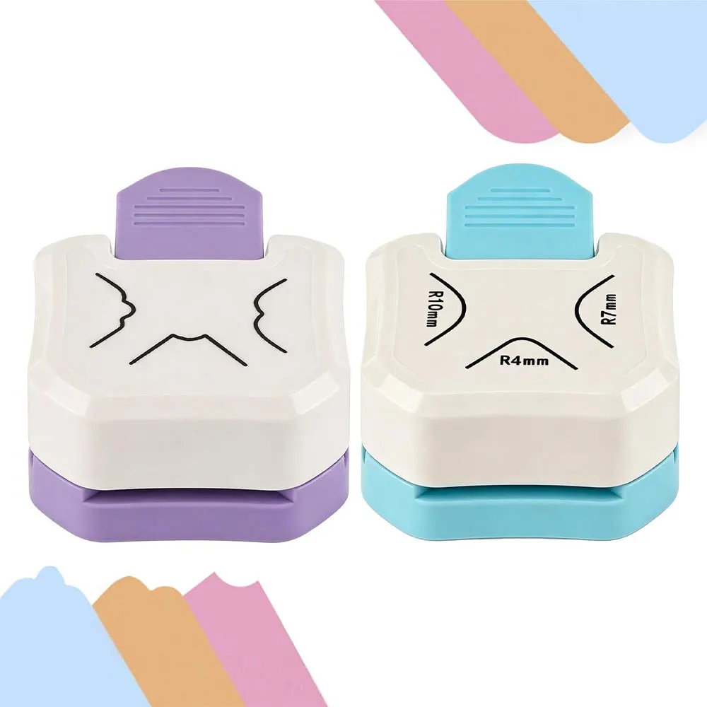 2PCS 3-in-1 Paper Corner Rounder Punch R4/R7/R10mm Decorative Corner Cutter for Scrapbooking Card Making Photos DIY Paper Crafts