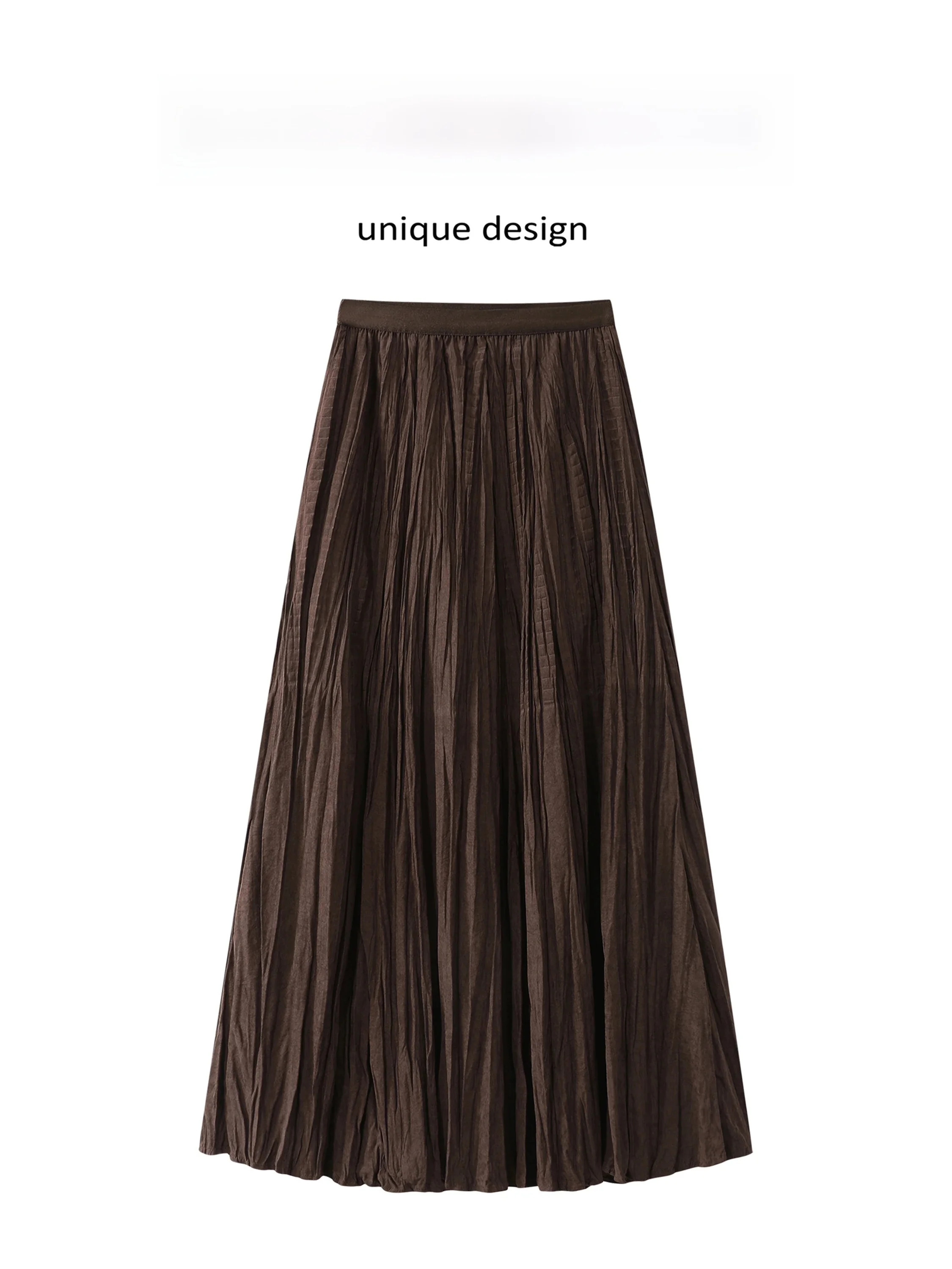Artistic High Waist Long Skirt Lazy Style Large Hem A-Line Dress Elegant Slimming Effect for Women Korean Style Daily Wear