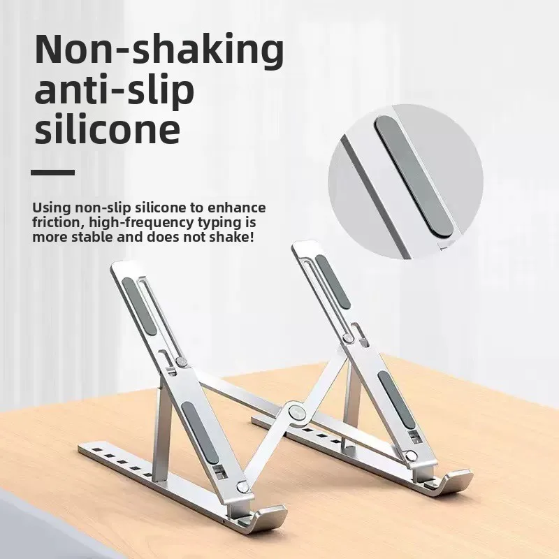 Cross-border aluminum alloy laptop stand foldable storage portable desktop heightening adjustable tablet support stand