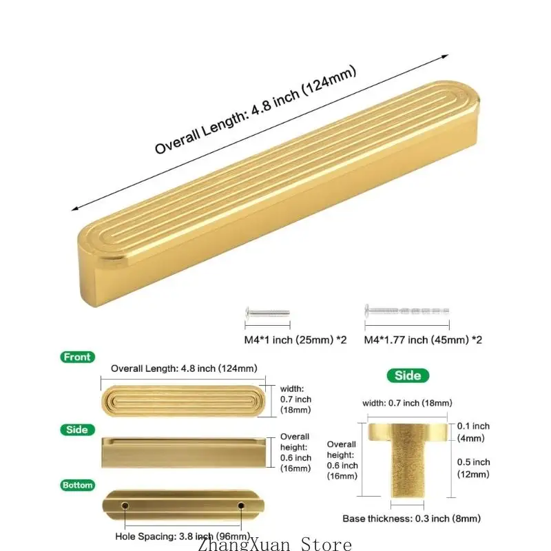 Goldfarbene Schrankgriffe mit einer glatten, abgerundeten Außenform 3XUF – Detail 6