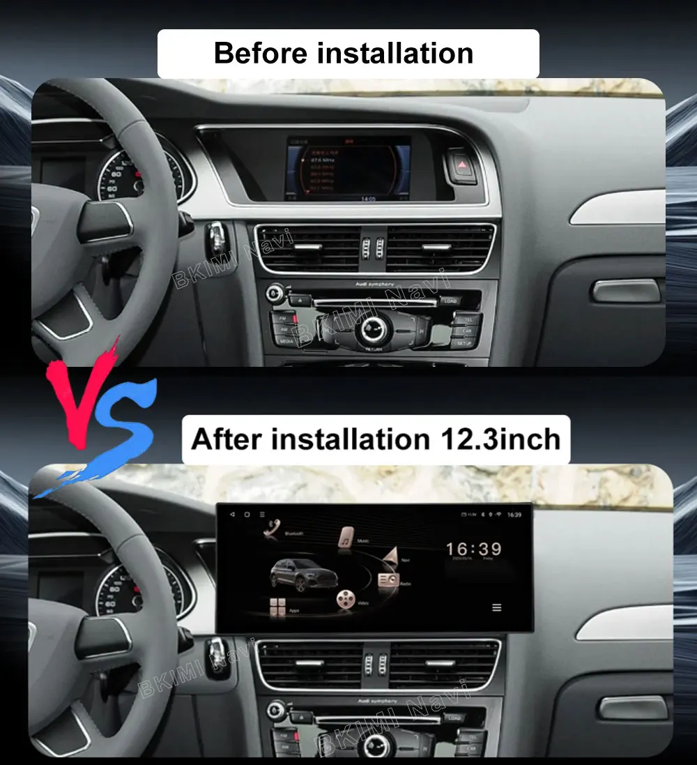 GPS Navi  Android 16 Car Radio Multimedia Player for Audi A4 B8 A5 2009 - 2016 Wireless Carplay 4G DSP Stereo  Ultra-thin Screen