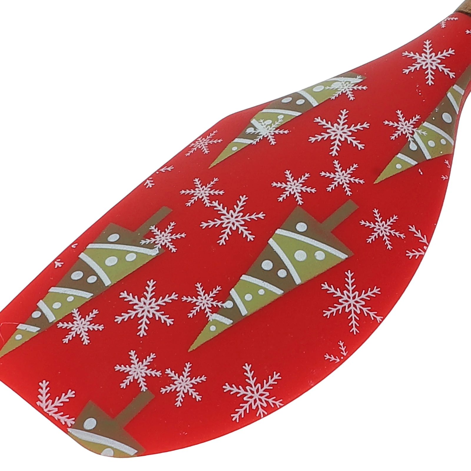 

Christmas Silicone Cream Spatula Red Tree Design Wooden Handle Baking Tool Kitchen Supply Reusable Frosting for Holiday