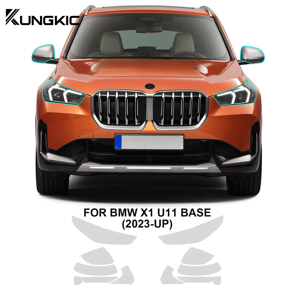 

KUNGKIC Pre Cut Car Paint Protection Film Headlight Rearview Anti-scratch for BMW X1 Base U11 2023 PPF Clear Transparent TPU