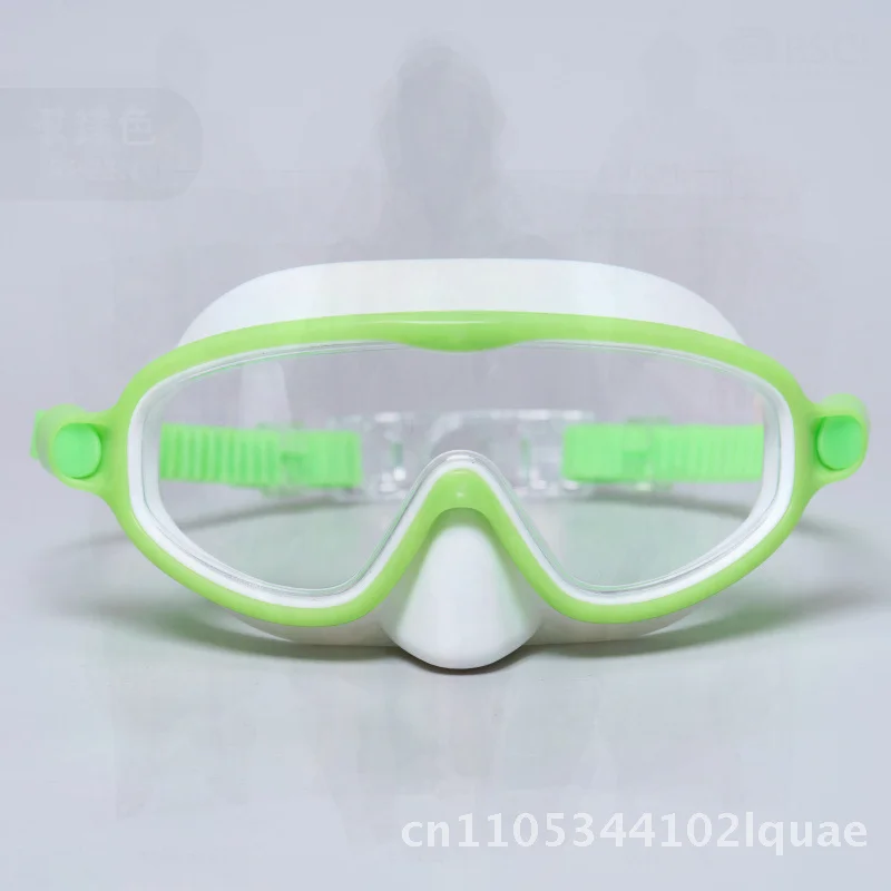 

Children's Large Frame Swimming Goggles Waterproof Anti-Fog HD Plating Nose Cover for Outdoor Swimming Ages 3-12 Colorful