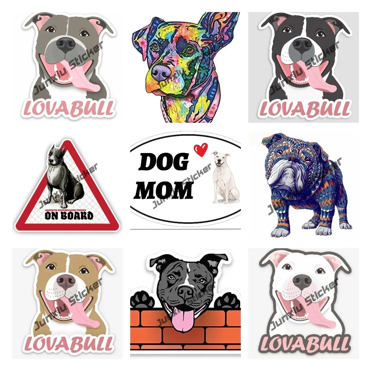 Cartoon Animals Dog Pit Bull Funny Car Sticker Waterproof Decal Vinyl Auto Car Stickers for Car Body Guitar Windows Waterproof