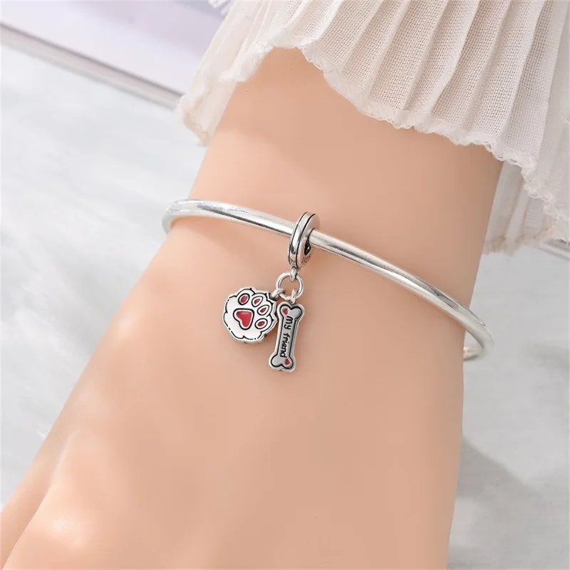New 925 Sterling Silver Cute Claw Charms Bead Fit 3mm Original Bracelet DIY Women Party Jewelry Gift