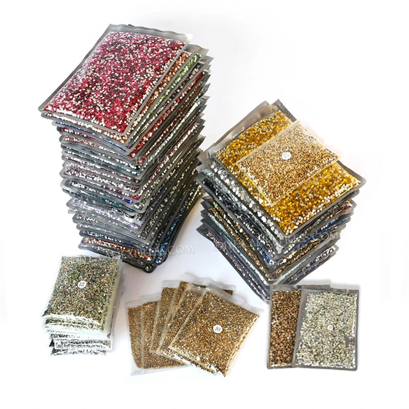Paquete grande a granel, venta al por mayor, SS16 SS20 SS30, diamantes de imitación sin fijación en caliente, cristales con parte posterior plana, piedra brillante para ropa de uñas 3D