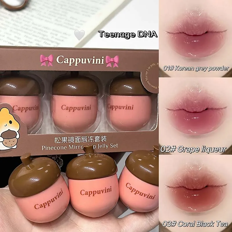 

CAPPUVINI Pinecone Mirror Lip Jelly, domestic affordable student-themed lip gloss lipstick