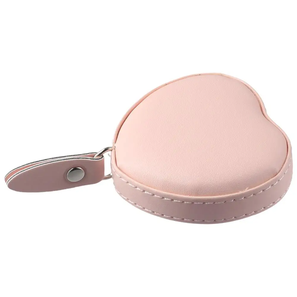 Cute Heart Shape Tape Measure Pink Portable Flexible Ruler Soft Leather Wear Resistant Mini Ruler Home