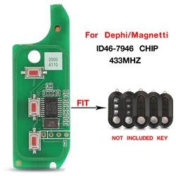 jingyuqin 433MHZ ID46 PCF7946 Chip Circuit Board For Fiat Dehilp Marelli System Replace Smart Key PCB For Fiat 500 Grande Punto