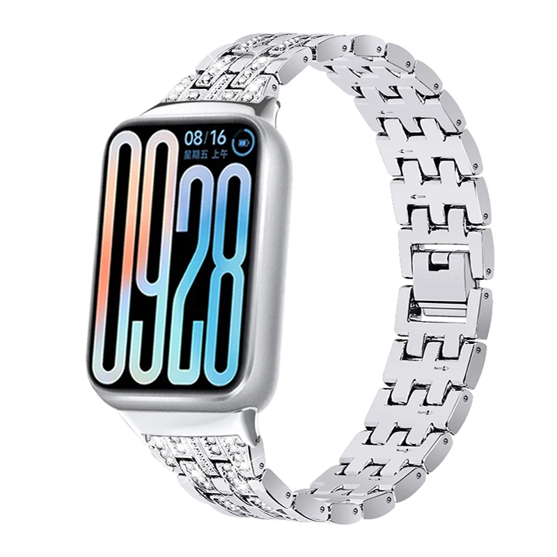 

Ремешок для часов с бриллиантами для Xiaomi Mi Band 9 Pro, металлический ремешок для xiaomi Band 8 pro, браслет для Redmi Watch 4, браслет Correas reloj