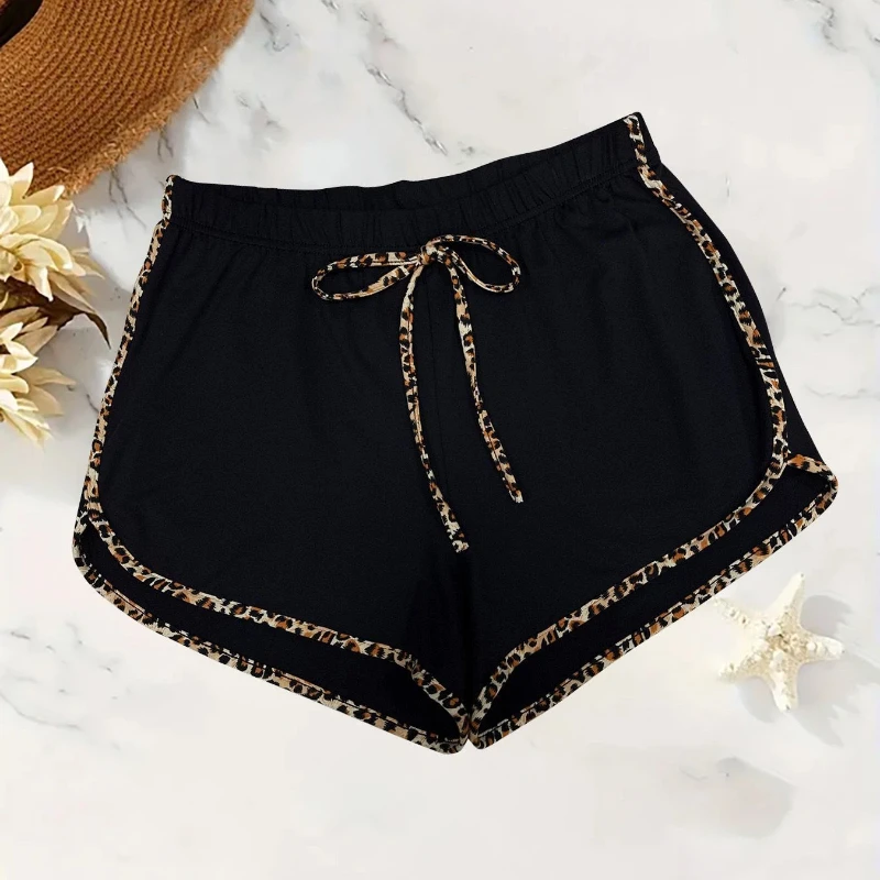 Leopard Print Sports Casual Yoga Shorts Summer New Elastic Waist Loose All-match Sexy Shorts Fashion High Street Women Clothing
