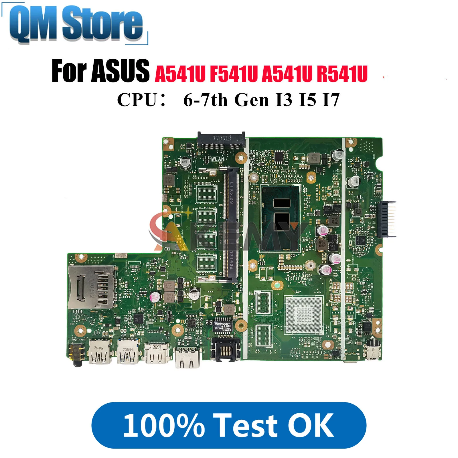 

X541UAK Материнская плата для ноутбука ASUS X541UVK X541UAK X541U X541UJ F541U X541UA A541U A541U R541U X541UV Материнская плата с процессором I3 I5 I7