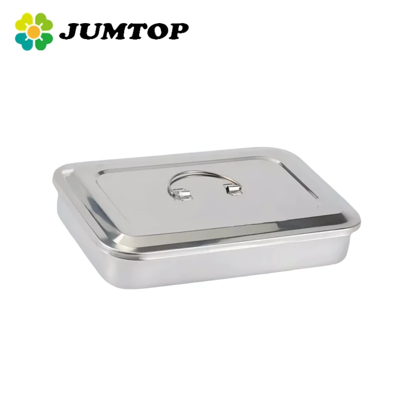 

Лоток для стоматологических инструментов JUMTOP с крышкой, хирургическое оборудование для ухода за больными из нержавеющей стали, инструменты, стерилизатор, контейнер