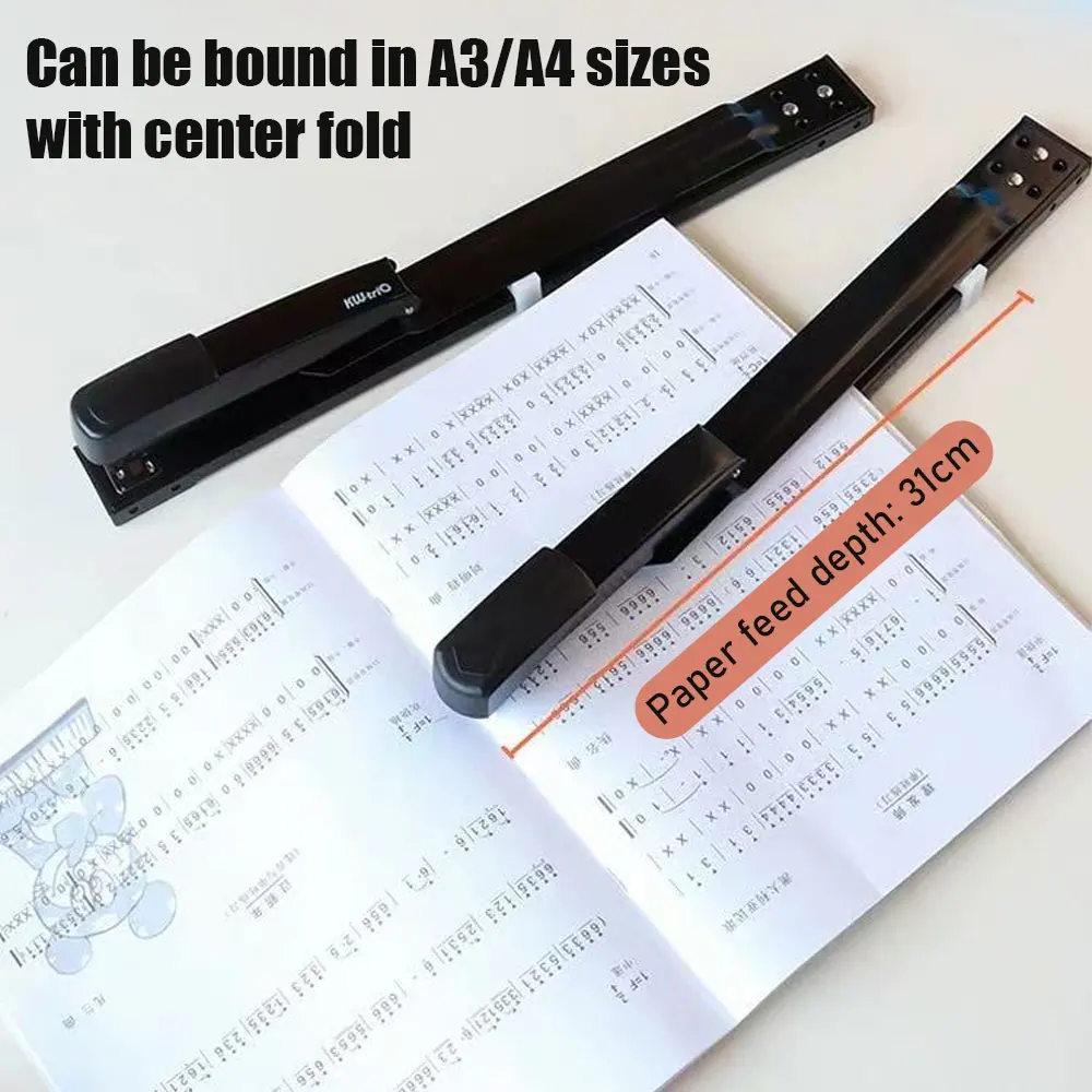 Extended Stapler - Compatible with 24-6/26-6 Staples, Adjustable Paper Feed Depth 31mm, Can Staple 20 Standard Sheets of Paper.