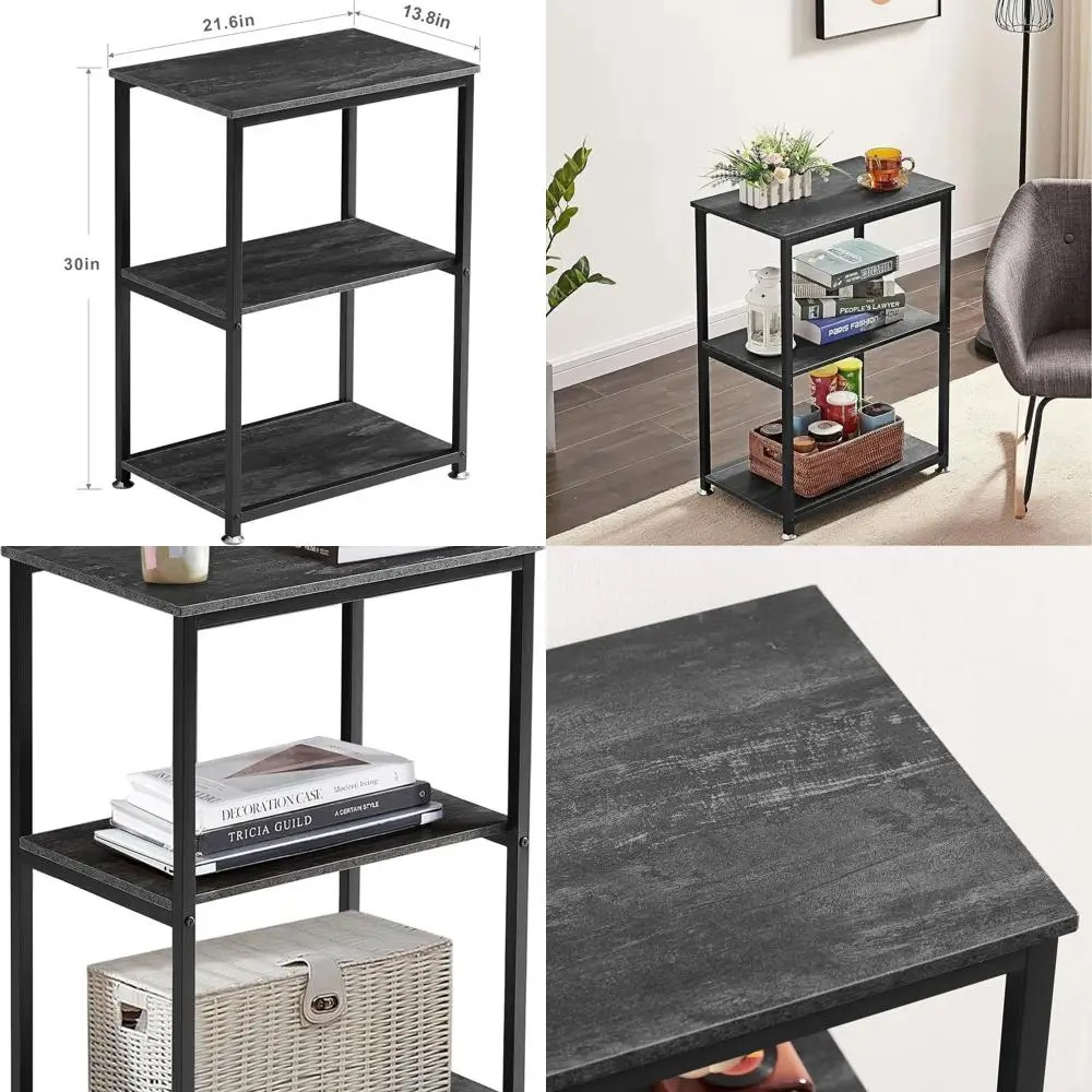

30 High 3-Tier Side Table for Multi-Room Storage: Living Room, Bedroom, Office, Hallway, Study