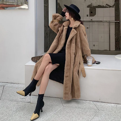 

Mink 2023 Natural Fur Coat Women Long Winter Jacket Real Fur Coat Luxury Mink Jacket Overcoat Manteau Femme Hiver 199005