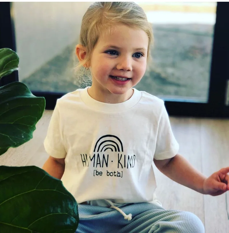 キッズコットンTシャツ半袖ファッショントップ女の子男の子子供服甘いギフトアイテム